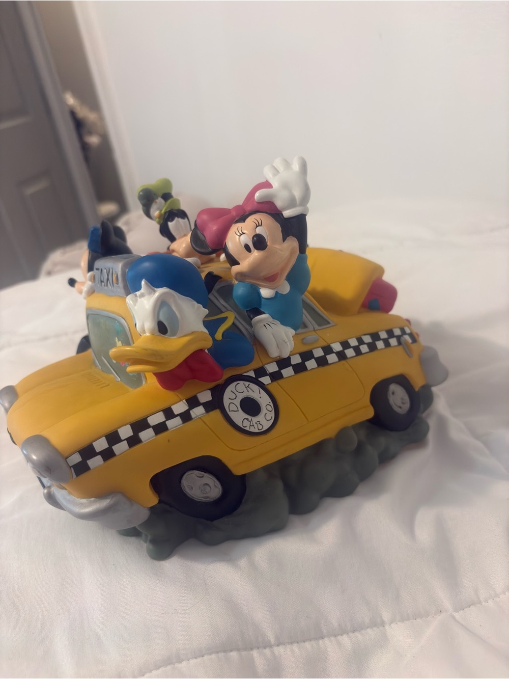 Disney Mickey & Friends Yellow Taxi Figurine - Donald Duck & Minnie